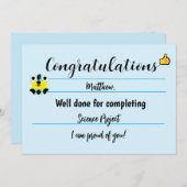 おめでとうカードかわいい顔 – 青 シーズンカード (正面/裏面)