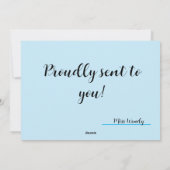 おめでとうカードかわいい顔 – 青 シーズンカード (裏面)