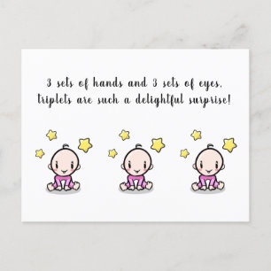 おめでとうカード三つ子生まれたばかりの三つ子 ポストカード