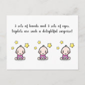 おめでとうカード三つ子生まれたばかりの三つ子 ポストカード (正面)