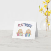 おめでとうカード – その双子の少女と少年 カード (黄色い花)