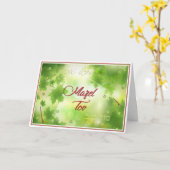 おめでとうカード 緑の葉 彼または彼女へ カード (黄色い花)