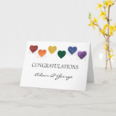 おめでとうカード – LGBTIQレインボープライドハート カード (黄色い花)