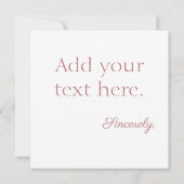 おめでとうガーリー口紅プリント カード (裏面)