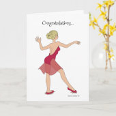 おめでとうガール踊りカード カード (黄色い花)