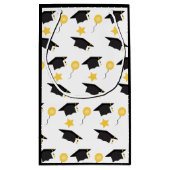 おめでとうキャップのバルーンのパターン スモールペーパーバッグ (裏面)