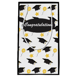 おめでとうキャップのバルーンのパターン スモールペーパーバッグ