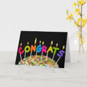 おめでとうキャンドル カード (黄色い花)