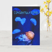 おめでとうクラゲカード カード (黄色い花)