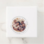 おめでとうクラシックシンプル家族の写真 フェイバータグ (インサイチュ)