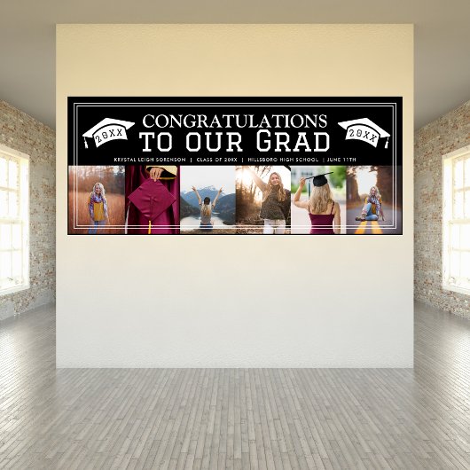 おめでとうクラシック卒業6枚の写真パーティー 横断幕