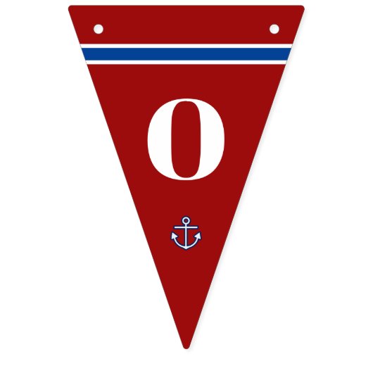 おめでとうクラシック航海のいかりストライプ バンティングフラッグ (第2の旗)