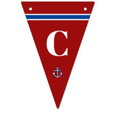 おめでとうクラシック航海のいかりストライプ バンティングフラッグ (第1の旗)