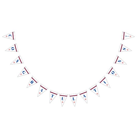 おめでとうクラシック航海のいかりストライプ バンティングフラッグ (全)