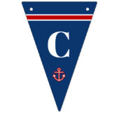 おめでとうクラシック航海のいかりストライプ バンティングフラッグ (第1の旗)