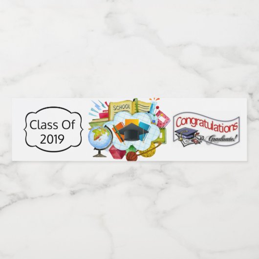 おめでとうクラスのパーソナライズ年 ペットボトルラベル (シングルラベル)