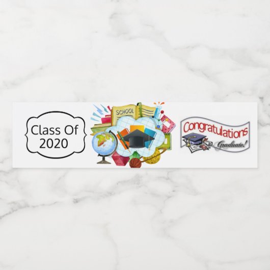 おめでとうクラス2020年のパーソナライズ年 ペットボトルラベル (シングルラベル)