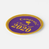 おめでとうクラス2023パープル金ゴールド ペーパープレート (アングル)