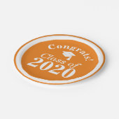 おめでとうクラス2024オレンジホワイト ペーパープレート (アングル)