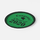 おめでとうクラス2024グリーンブラック ペーパープレート (アングル)