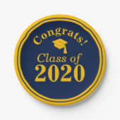 おめでとうクラス2024海軍金ゴールド ペーパープレート (正面)