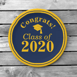 おめでとうクラス2024海軍金ゴールド ペーパープレート