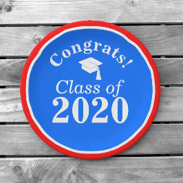 おめでとうクラス2024赤白青 ペーパープレート