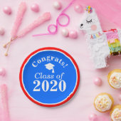 おめでとうクラス2024赤白青 ペーパープレート (パーティー)