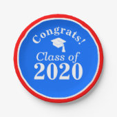 おめでとうクラス2024赤白青 ペーパープレート (正面)