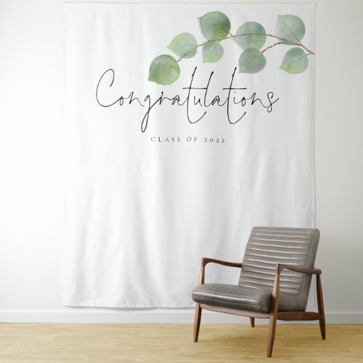 おめでとうクラス2024 Eucalyptus Grad Photo Backdrop タペストリー (インサイチュ)