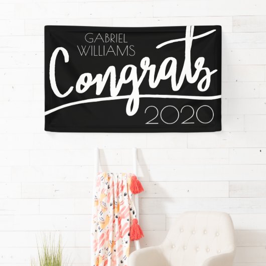 おめでとうクラス |名前と年の追加 横断幕 (インサイチュ)