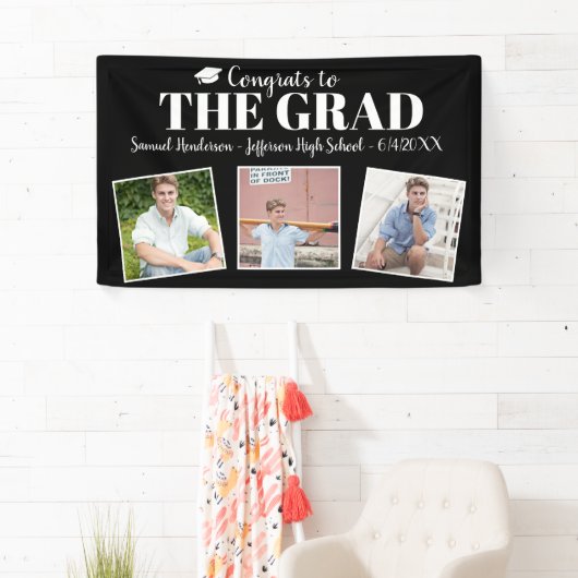 おめでとうグカスタムラード写真名卒業サイン 横断幕 (インサイチュ)