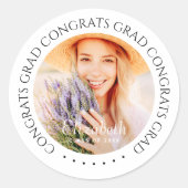 おめでとうグシンプルラッドモダンカスタム写真 ラウンドシール (正面)