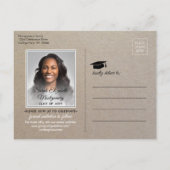 おめでとうグフェイクラフト紙日付写真を保存 案内ポストカード (裏面)