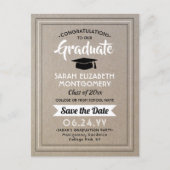 おめでとうグフェイクラフト紙日付写真を保存 案内ポストカード (正面)