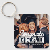 おめでとうグモダンラシンプルド名門私立校風の写真 キーホルダー (正面)