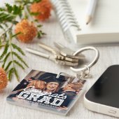 おめでとうグモダンラシンプルド名門私立校風の写真 キーホルダー (正面右)