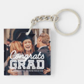 おめでとうグモダンラシンプルド名門私立校風の写真 キーホルダー (裏面)