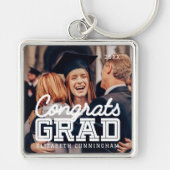 おめでとうグモダンラシンプルド名門私立校風の写真 キーホルダー (正面)