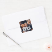 おめでとうグモダンラシンプルド名門私立校風の写真 スクエアシール (封筒)