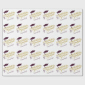 おめでとうグラッドイヤーモノグラムマルーン金ゴールド ラッピングペーパー (フラット)