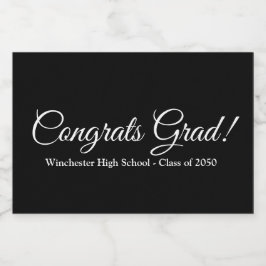 おめでとうグラッドカスタムブラック文字クラス年 フードラベル