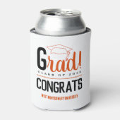 おめでとうグラッドキャップオレンジとブラック 缶クーラー (缶正面)