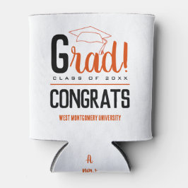 おめでとうグラッドキャップオレンジとブラック 缶クーラー