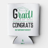 おめでとうグラッドキャップグリーンとブラック 缶クーラー (正面)