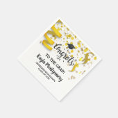 おめでとうグラッドキャップ金ゴールド紙吹雪カスタムフェスティバル スタンダードカクテルナプキン (角)