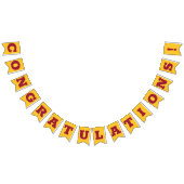 おめでとうグラッドクリムゾンアンドイエロー金ゴールド バンティングフラッグ (全)