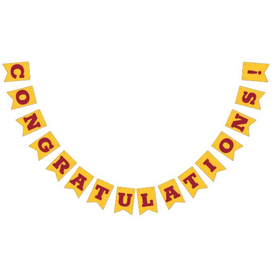 おめでとうグラッドクリムゾンアンドイエロー金ゴールド バンティングフラッグ (全)