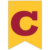 おめでとうグラッドクリムゾンアンドイエロー金ゴールド バンティングフラッグ (第1の旗)