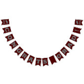 おめでとうグラッドダークマルーン&グレー バンティングフラッグ (全)